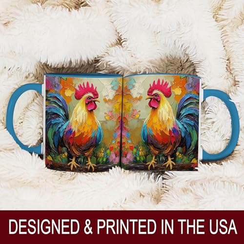 Taza Cerámica Colorful Rooster 11 oz miniatura 4