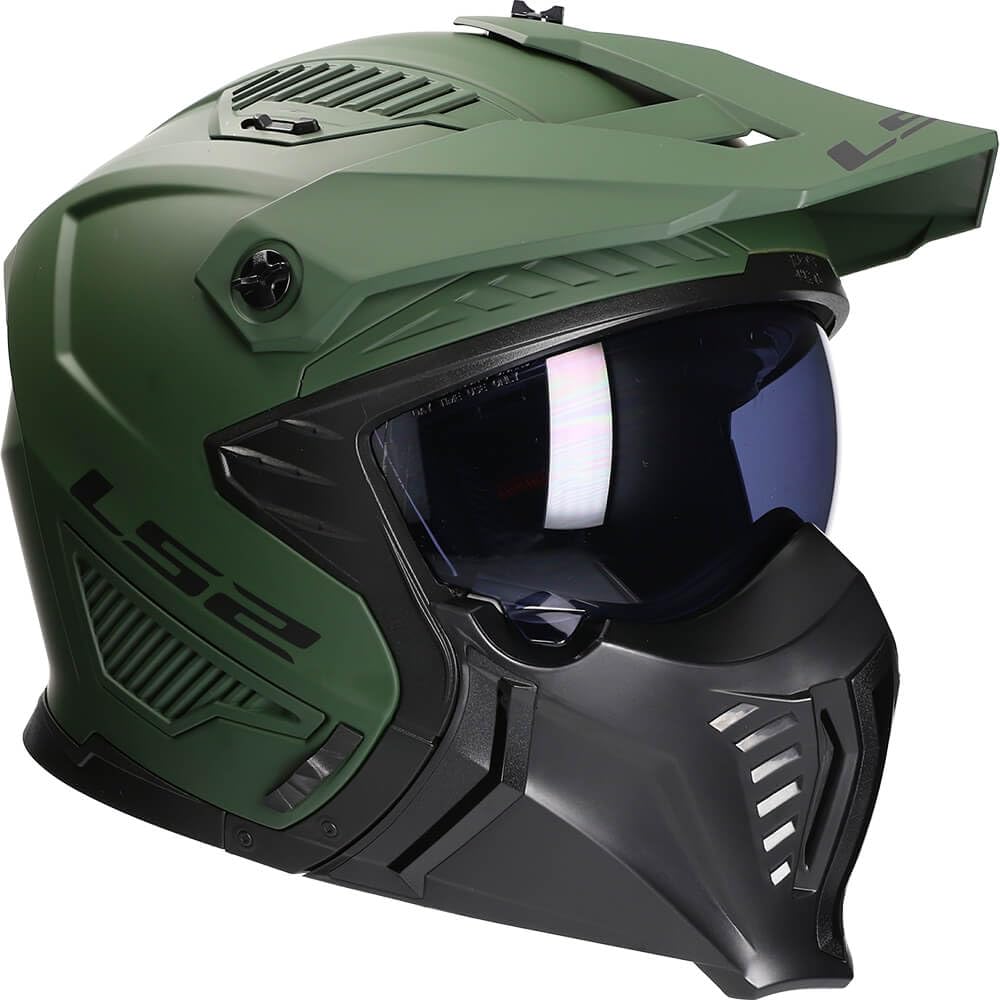 LS2, Casco Moto Jet/​Modulare DRIFTER SOLID Matt Military Green, S