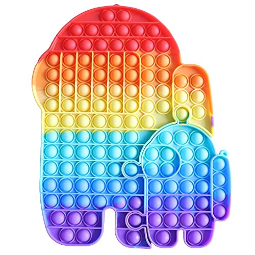 Image of Big Size Push Pop Fidget Toy, Big Rainbow pop, Big Size Squeeze Toys for Kids and Adults Big pop (Big-Robot)