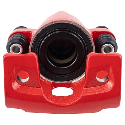 Image of TRQ Rear Brake Caliper Set Painted Red Compatible with 2004 Ford F 150 2004 Ford F 150 Heritage 2005-2011 F 150 2006-2008 Lincoln Mark LT