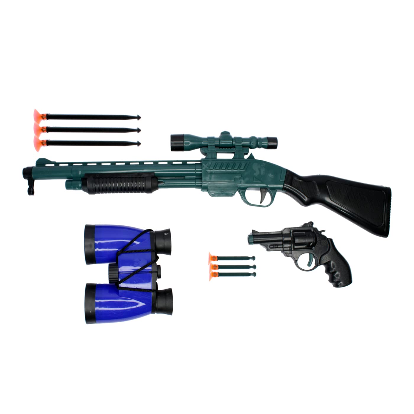 Shooting Gun Toy Set with Telescope/Binoculars Toy Set Combo for