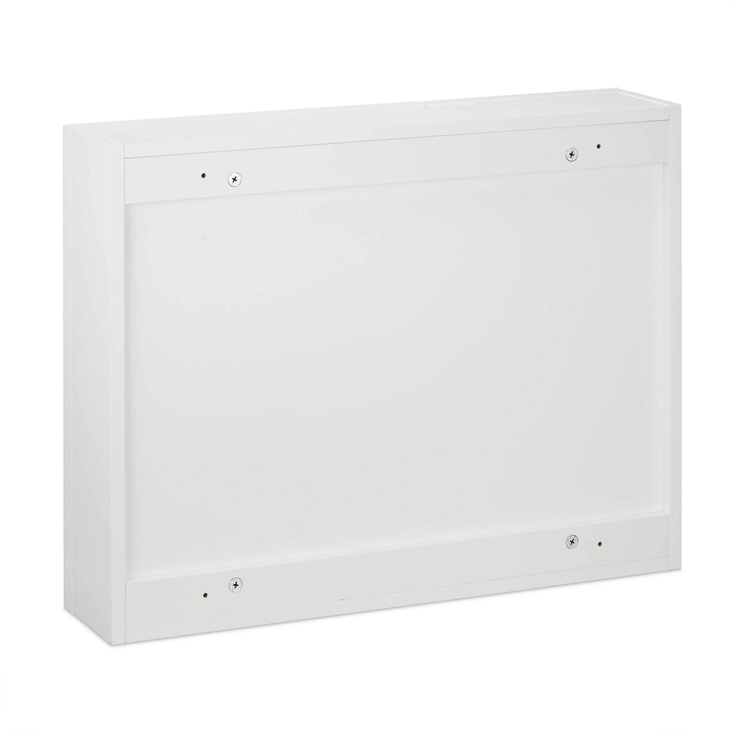 Relaxdays Armario de Baño con Espejo, Mueble de Pared con 2 Puertas Espejadas, 50 x 65 x 15,5 cm, Colgante, Blanco
