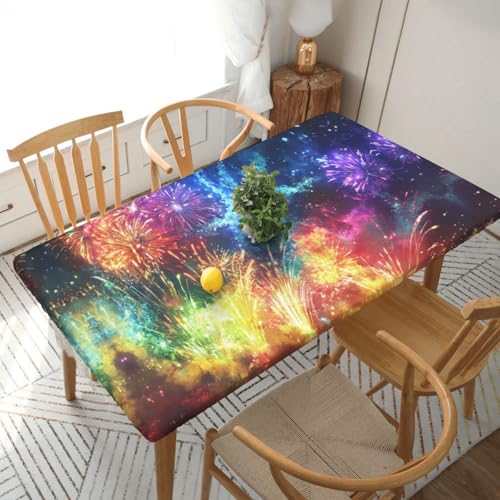 Nappe feux d'artifice colorée imperméable lavable table 1.5m extérieur - 2