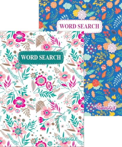 Squiggle Travel size Floral Word Search Books - Set of 2