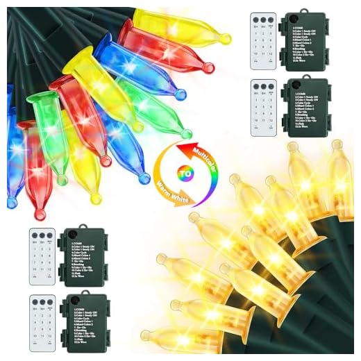 Battery Christmas Lights with Remote, 4 Pack 17ft 50 LED Dual Color Changing Mini String Light with 3 Auto-Timer Options and 12 Lighting Modes Waterproof Tree Lights (Warm White & Multicolor )
