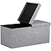 Casaria Sitztruhe mit Stauraum Deckel Klappbar Gepolstert Faltbar 100 L Stoff Hellgrau 80x40x40 cm Sitzbank Truhenbank Sitzbox