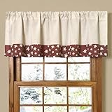 Unzawz Linen Textured Valances Country Rustic Kitchen Valance with Traditional Retro Star Pattern Farmhouse Window Treatment Festival Decor 16 inches Length