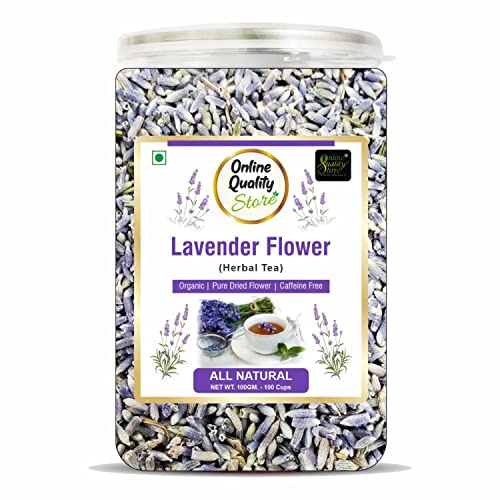 Image of Online Quality Store Lavender Flower Tea 100g | Sun Dried Lavender Flowers Herbal Tea | Stress Relief | Iced Tea