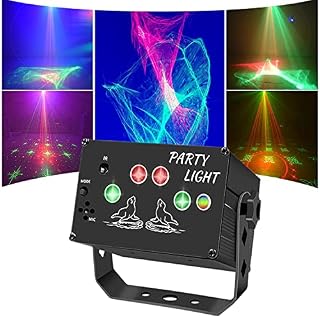 Disco Lights, New Upgraded USB DJ Party Northern Lights ,Sound Activated 120 LED Patterns and Strobe Flash Effects with Remote Control for Holidays, Parties, Halloween and Christmas (Black)