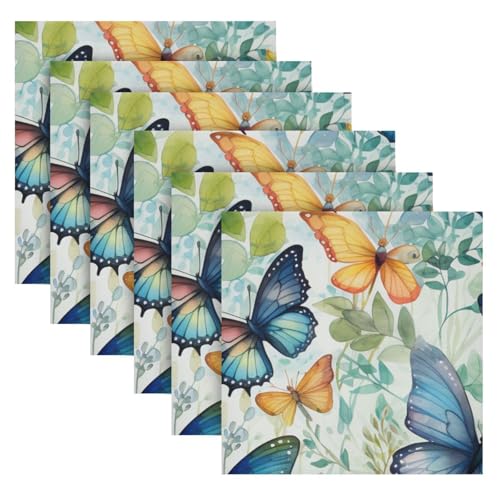 Servilletas de Tela Butterfly Multicolor Pack x6 20x20 in miniatura 2