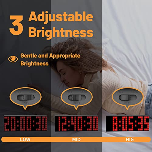 Chkosda Digital Alarm Clock, Led Clock With 2" Digital, 7 Color Options, Adjustable Brightness, Countdown Clock With Remote Control, Calendar And Temperature Display Desk Clock For Bedroom #TOP4