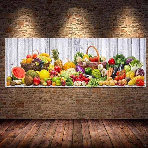 Impression toile de fruits de haute qualité, affiche murale chic 55x165 cm
