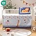 TCOYIWL 4 Pieces Crib Bedding Set for Baby Boys Girls, Infant Toddler Nursery Baby Bedding Sets Includes Cartoon Quilt, Fitted Crib Sheet, Crib Skirt and Plush Football Toy (MVP)