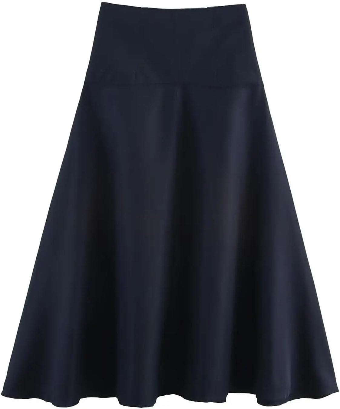Womens High Waist A Line Midi Skirt Button Front Elegant Casual Work Office