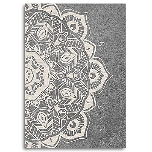 Affiche Beige Fleur Toile Peinture | Décoration Bohème - 5