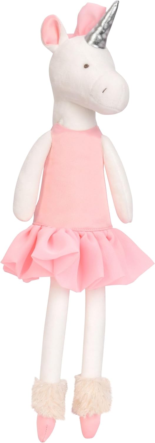 iscream Corps de Ballet Plush Allongé Unicorn Ballerina with Real Satin and Embroidered Accents for All Ages
