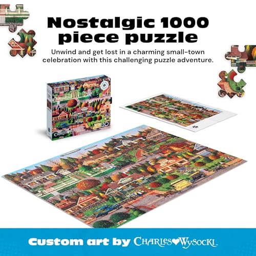 Buffalo Games - Charles Wysocki Labor Day in Bungalowville 1000 Piece Jigsaw Puzzle for Adults - Thumbnail 2