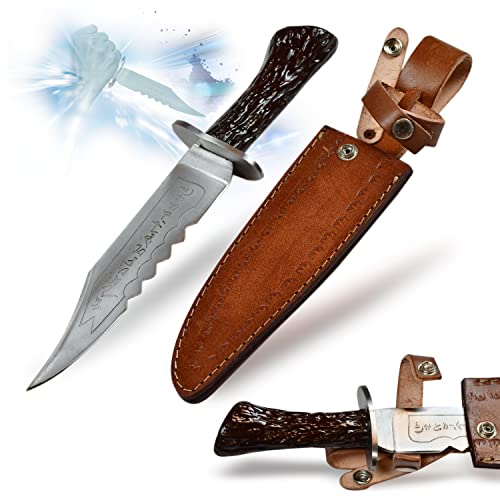 Swords and more Supernatural Rubys Dämonenmesser mit Lederscheide Klinge aus Hartstahl 29 cm Gesamtlänge Griff aus Kunststoff Kostümzubehör für Fans & Sammler