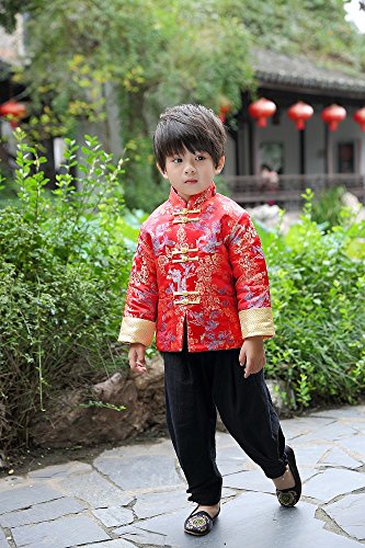 Hooyi Winter Boy Quilted Jacket Children Dragon and Phoenix Cheongsam Top Clothes Traditional Coat3