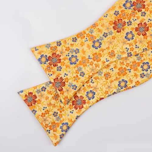 Image of Alizeal Mens 2pcs Floral Self-tied Bow Tie Pocket Square Set