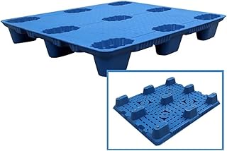 Polyethylene Pallet Skid with 4 Way Entry, Blow Moulded Nine Legged Plastic Pallets Mobile Plastic Pallets for Logistics and Transport Forklift Pallets Super Load-Bearing Warehouse Pallets (Color : B