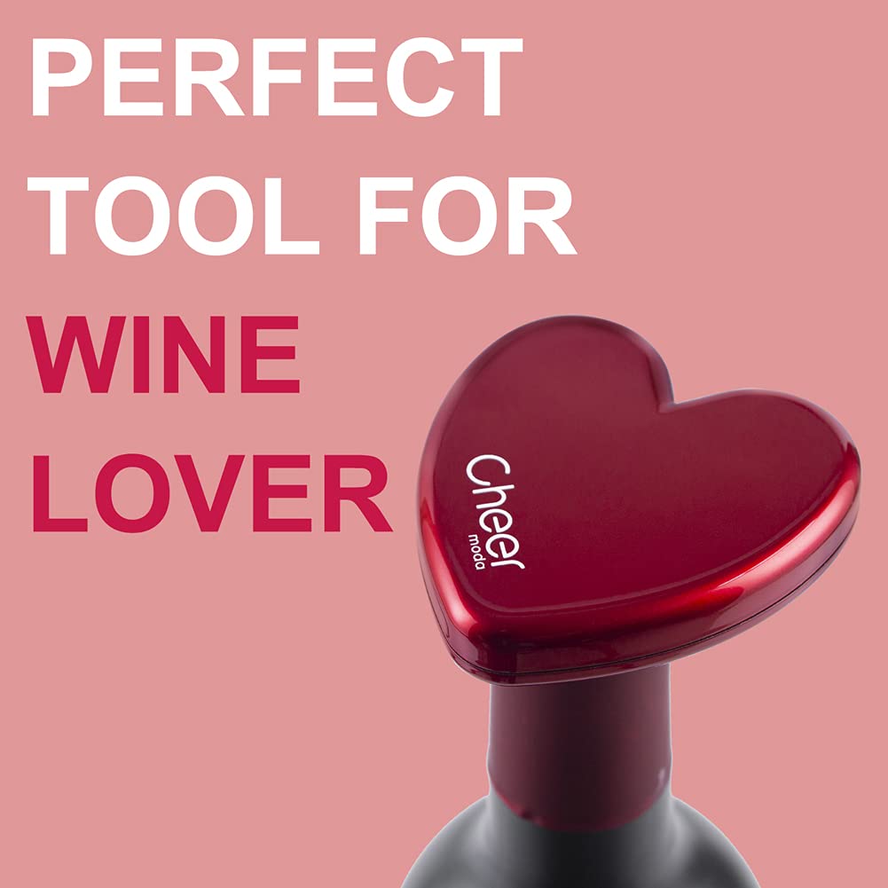 Cortador de papel de vino - Herramienta de corte de papel de vino en forma de corazón de lujo, cortador de papel de aluminio para botellas de vino, cortador de vino, abridor de papel de 3