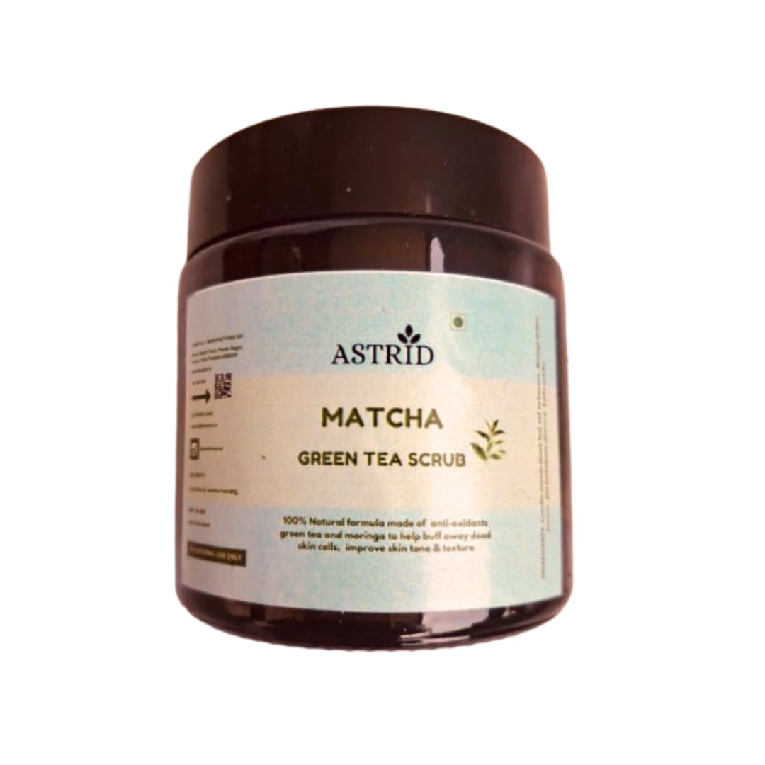 Astrid Matcha Green Tea Scrub with Moringa extracts, face scrub, Exfoliation, Removes dead skin, green tea scrub, 100 gms, body scrub, No Parabens and sulphate, All skin type-image-17