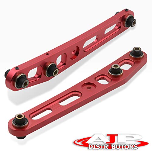 AJP Distributors JDM Rear Lower Suspension Control Arm Kit LCA Red + Bushings Compatible/Replacement For Civic CRX Del Sol Integra 1988 1989 1990 1991 1992 1993 1994 1995 1996 1997 1998 1999 2000 2001