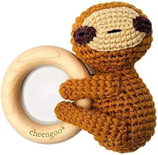 Cheengoo All Natural Baby Toy - LittleCuddler Sloth Rattle