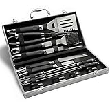 Albessel Professional BBQ Grill Tool Set，Stainless Steel BBQ Grill Set，Outdoor BBQ Grill Tool Set - 19 Pcs with Case