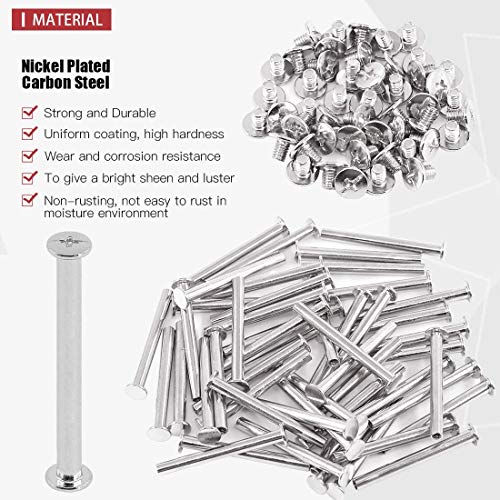 image for Socell 120pcs Phillips Chicago Screw Binding Screws Posts Assortment K
