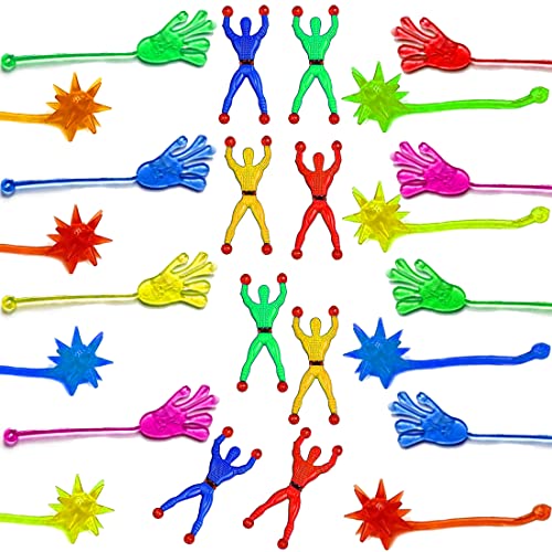 SUNCHE 24 Peizas Manos Pegajosas, Escalador de Pared Pegajosa, Manos Adhesivas Niños, Escaladores de Pared Pegajosos de Multicolor, Manos Locas Pegajosas, para Cumpleaños Infantiles Artículos Fiesta Cover
