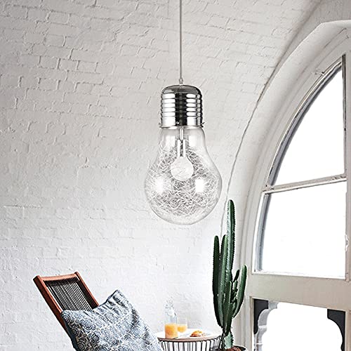 Lámparas Colgantes De Vidrio de estilo industrial con elegante estructura metálica robusta 7