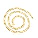 Mens 24k Gold Plated Italian Figaro Link Chain Necklace Length 23.62