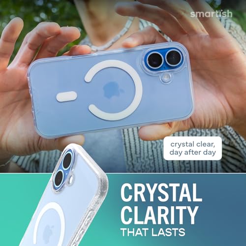 Image of Smartish iPhone 17 MagSafe Clear Case - Gripmunk Magnetic Slim Case [Lightweight + Protective] Anti-Yellowing Thin Grip Clear Cover for Apple iPhone 17 - Clearly Clear