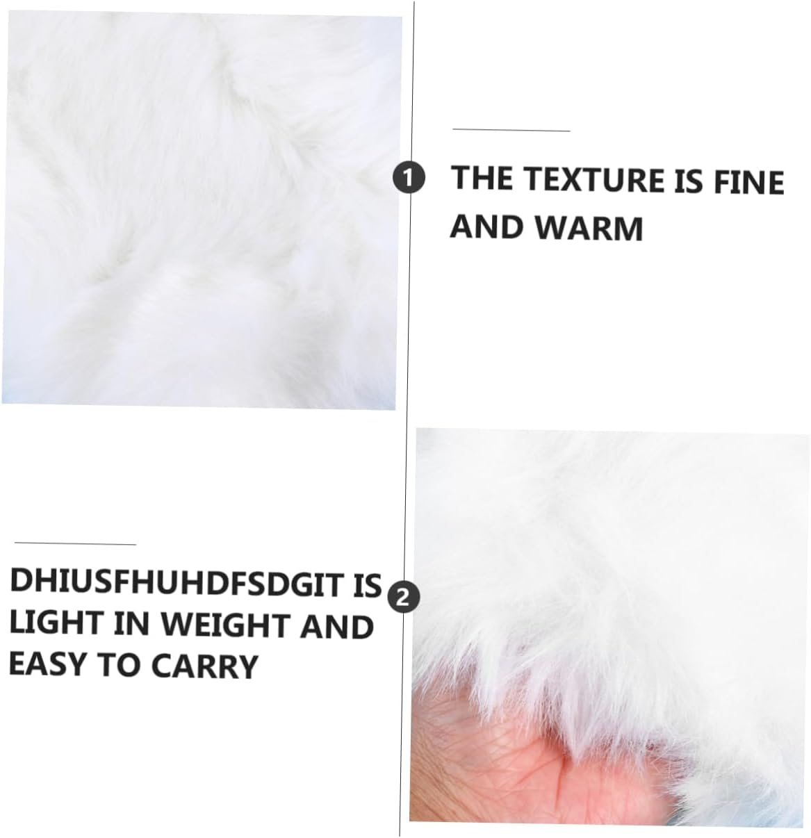 2pcs Imitation Fox Hand Warmer Hand Scarf Faux Warm Hands Man White