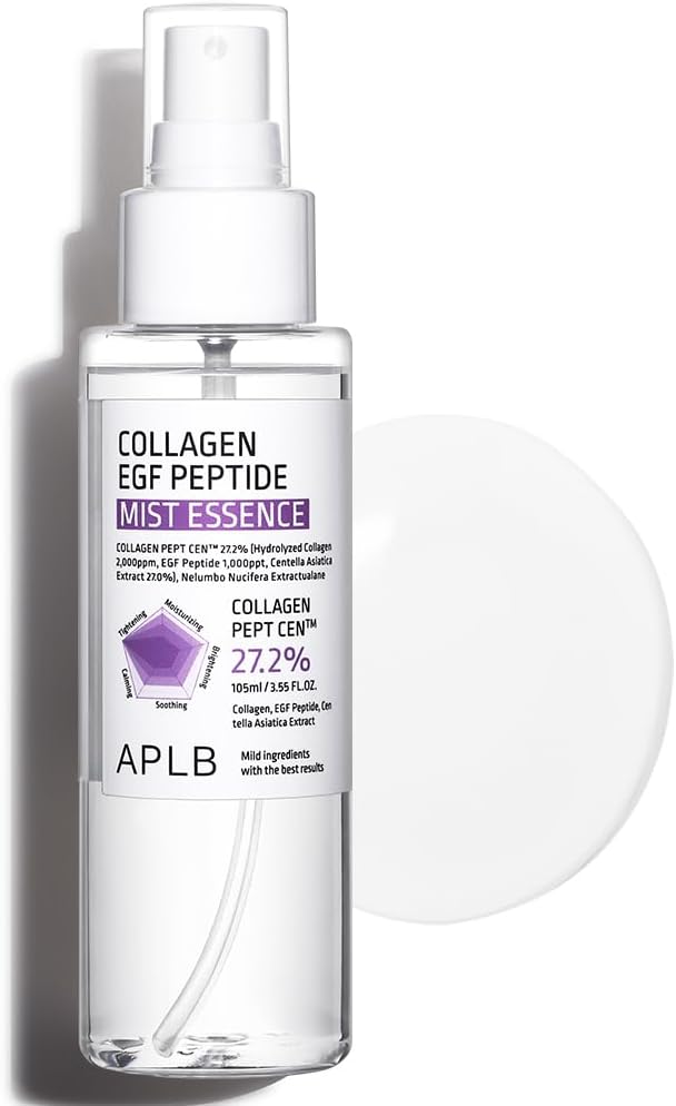 APLB Collagen EGF Peptide Mist Essence | COLLAGEN PEPT CEN™ 27.2% 3.55 FL.OZ/Korean Skincare, Elasticity care, Replenishing moisture, Revitalize for gentle and improve skin texture