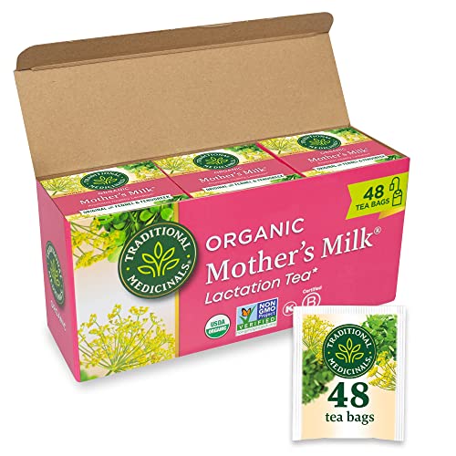 Image of Traditional Medicinals Tea, Organic Mother's Milk, Promotes Healthy Lactation, Breastfeeding Support, 48 Tea Bags (3 Pack)