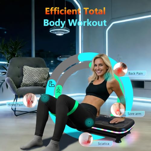 AXV Vibration Plate Exercise Machine Fitness Platform Body Vibrating Board | Powerful 200W Oscillating 120 Level Curved Design Shake Plate for Lymphatic Drainage Recovery Whole Body Toning With Handles - image 5