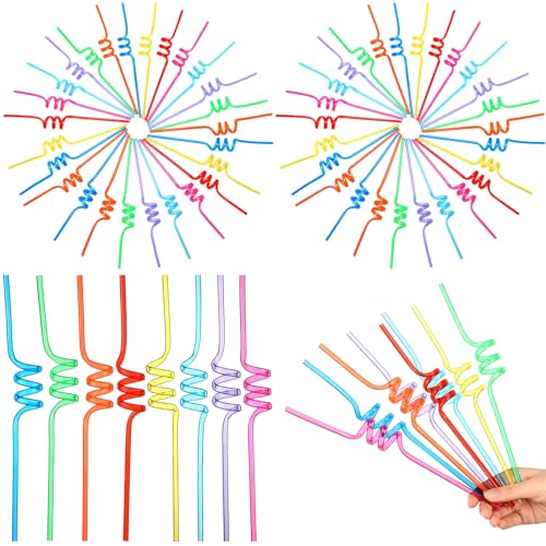 Pitillos plásticos retorcidos reutilizables x160 colores