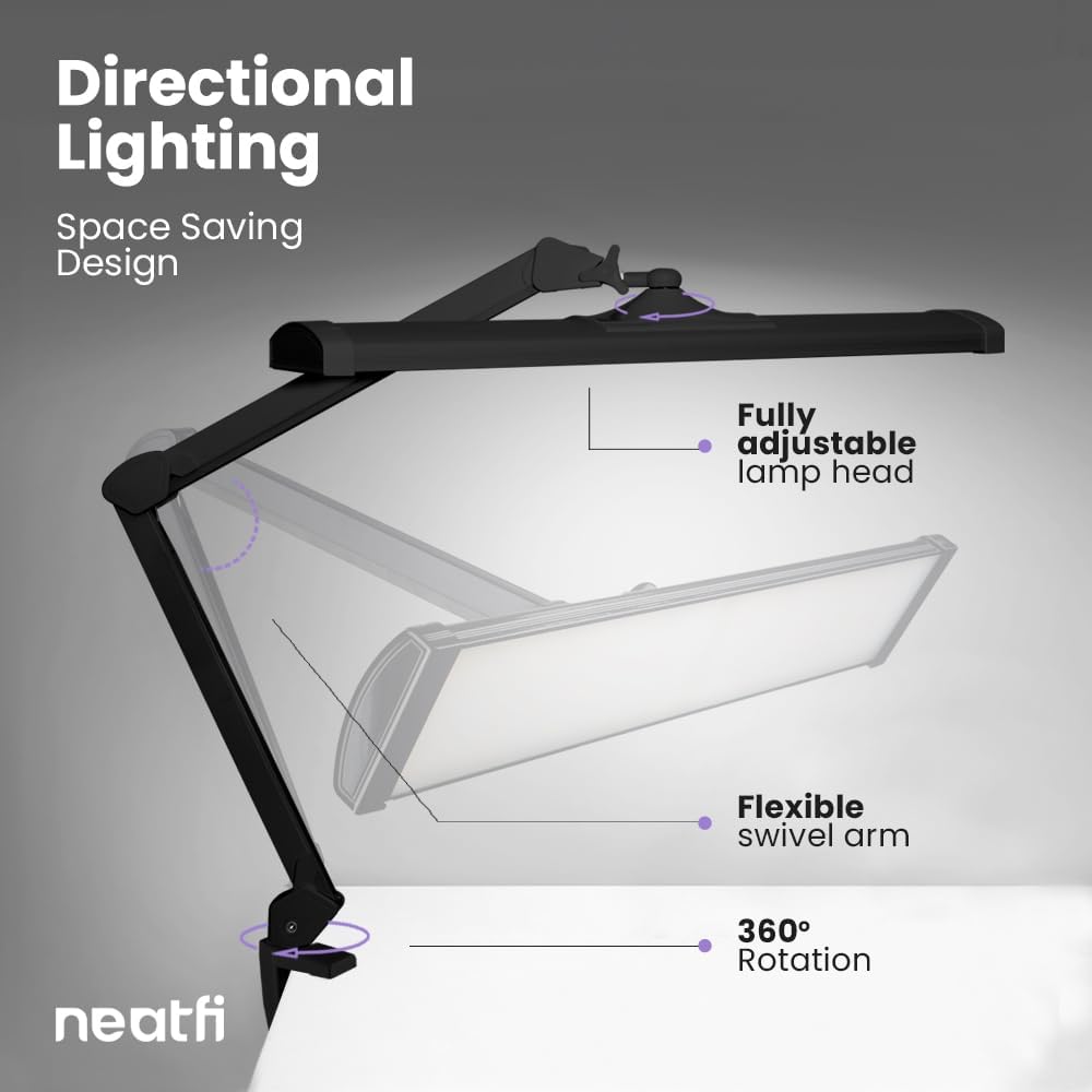 White Adjustable Metal LED Desk Lamp with Touch Control