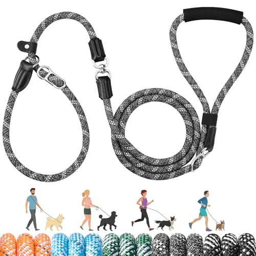 SlowTon No Pull Dog Leash Heavy Duty Slip Lead - Hands Free, No Tangle