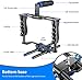 NEEWER Camera Video Cage Film Movie Making Kit, Aluminum Alloy with Top Handle, Dual Hand Grip, Two 15mm Rods, Compatible with Canon Sony Fujifilm Nikon DSLR Camera and Camcorder (Black + Blue)