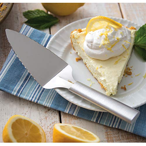 Rada Cutlery Serrated Pie Server Stainless Steel With Aluminum Made In The Usa, 9-1/4 Inches, Silver Handle #TOP4