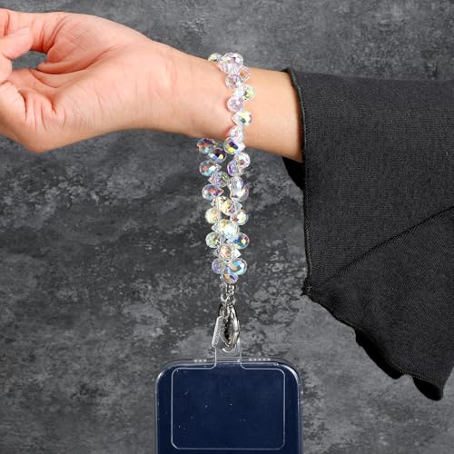 Bracelet de téléphone en perles de cristal pour garder les mains libres en voyage et shopping - 4
