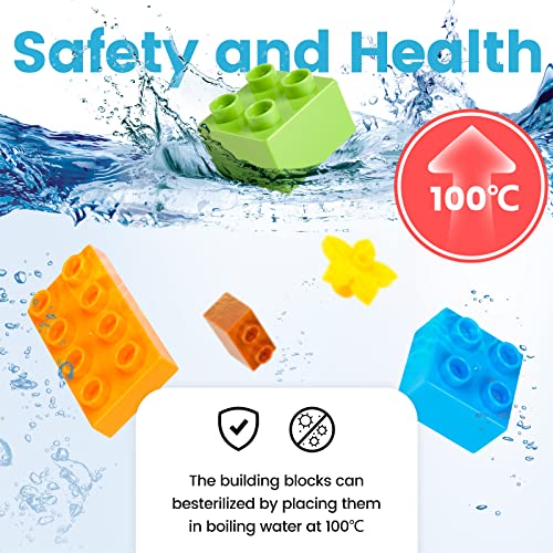 WYSWYG Classic Big Building Blocks Set 81 Pcs with 2 Baseplates, Large Construction Bricks Compatible with Duplo - Image 4