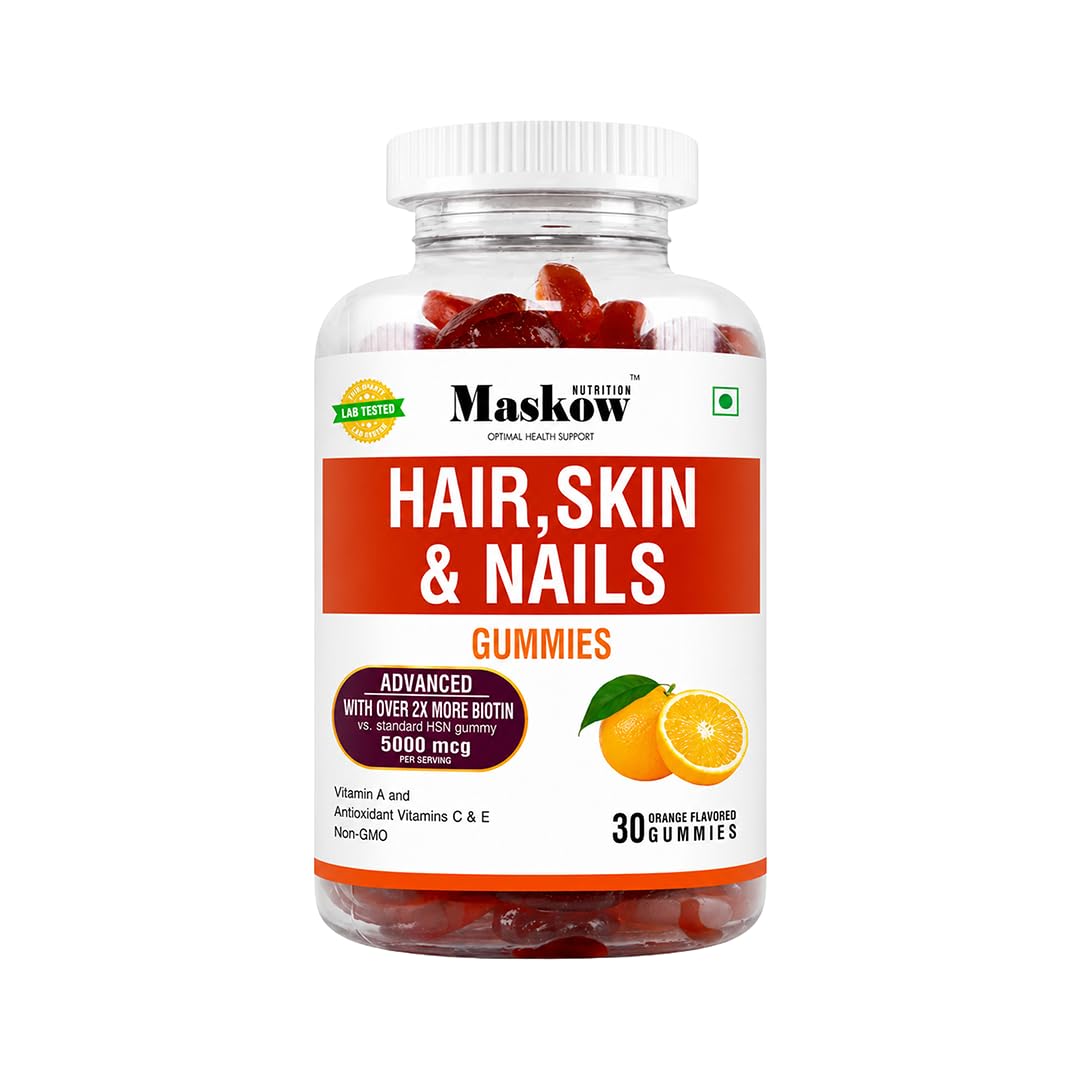 [BRSREFDYCEDRMCA3] Biotin Gummies for Hair Growth,Glowing Skin & Nails With the Goodness of Vitamin A to E, Folic Acid & Zinc For Men and Women