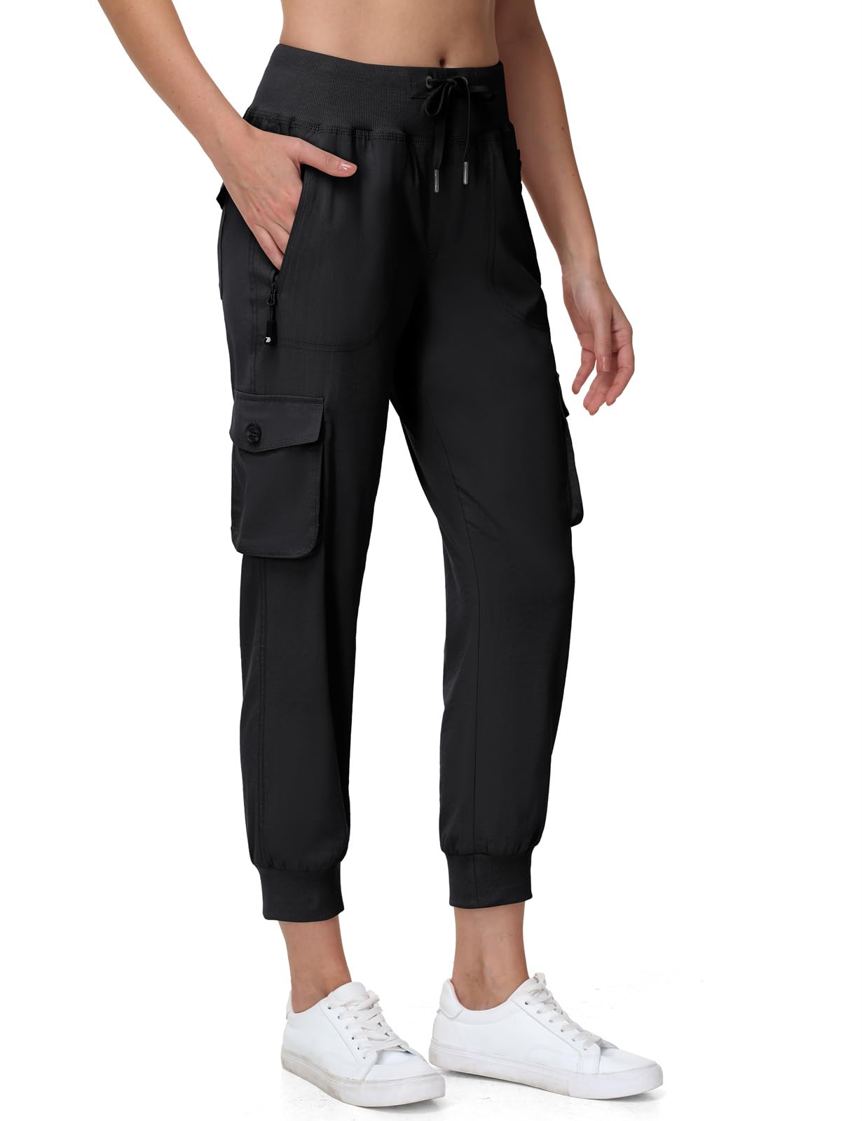 donhobo Damen Wanderhose Cargohose Outdoorhose Jogginghose | Leichte Quick Dry Sommer Freizeithose Atmungsaktiv UPF 50+ UV-Schutz Trekkinghose Funktionshose mit 6 Taschen