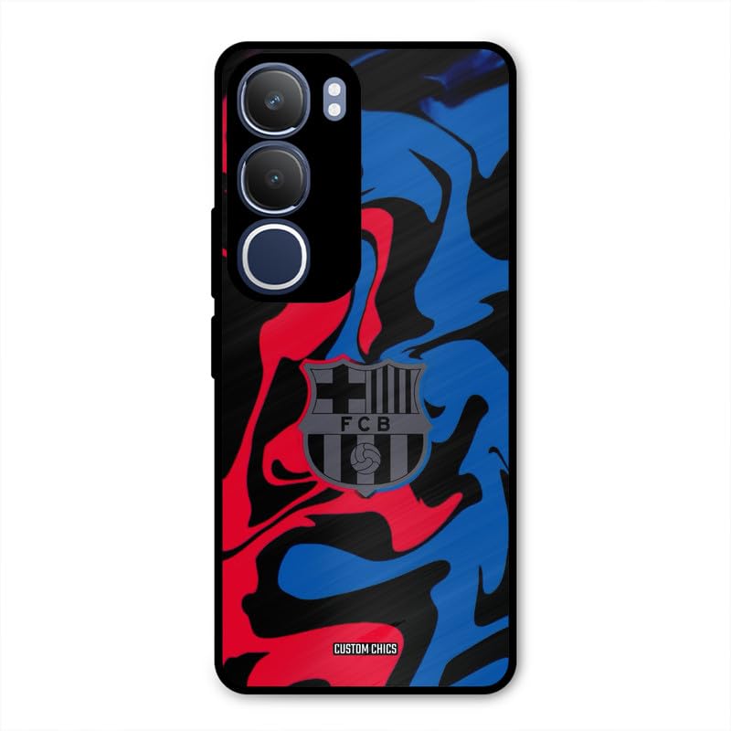 Image of PrintShield FC Barcelona Comic Back Cover for Vivo Y29 Pro, Shockproof Printed Phone Case with Soft TPU Sides & Anti-Slip Grip
