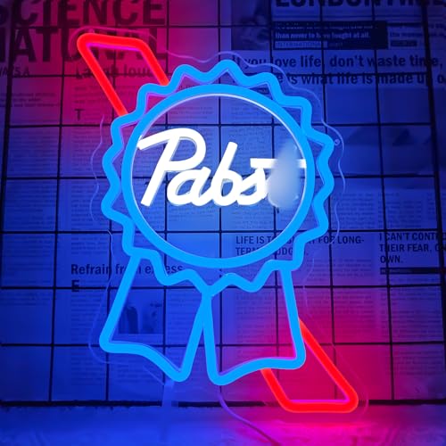 Image of Beer Neon Sign Dimmable Bar Neon Light for Man Cave Blue Lights up Sign for Home Bar Bedroom Shop Club Pub Bistro